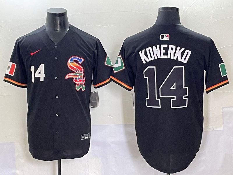 Men 2025 Chicago White Sox #14 Konerko Black Game Nike MLB Jersey style 45